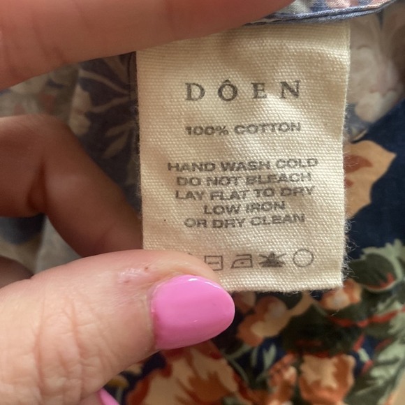 Doen Floral Puff Sleeve Dress - Blue and Red - Picture 9 of 11